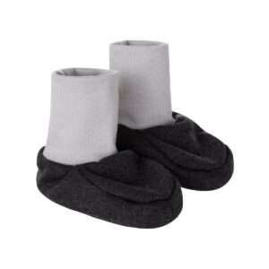 Dunkelgrau gefütterte Merino-Babyschuhe