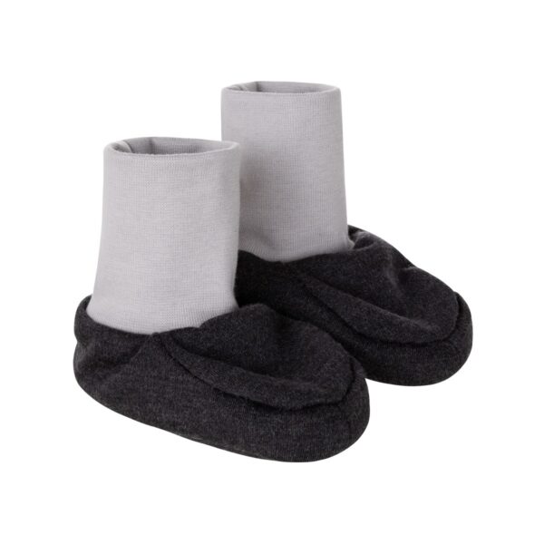 Dark Grey Lined Merino Wool Baby Booties