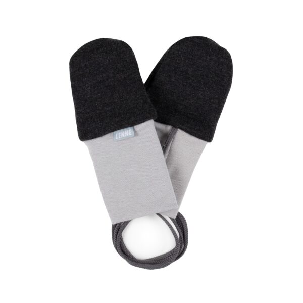 Dunkelgraue Merino-Baby-Fäustlinge