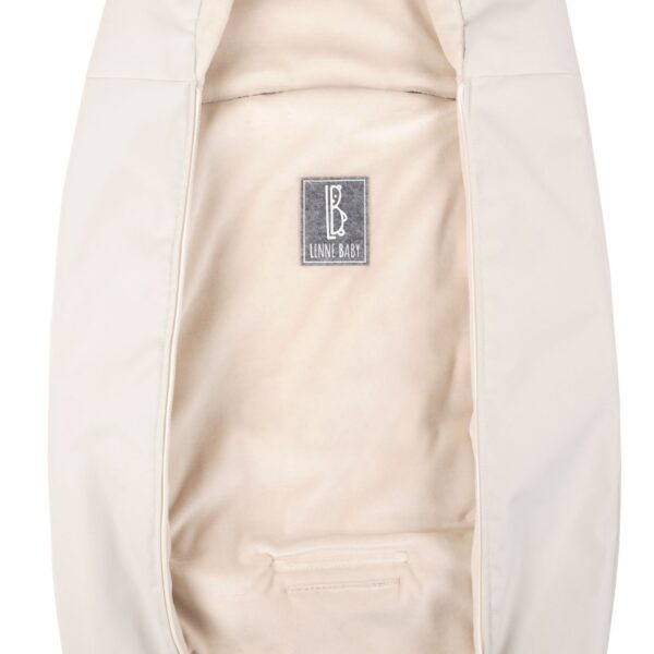 Down-Filled Baby Winter Footmuff – White / Beige, One Size - Image 4