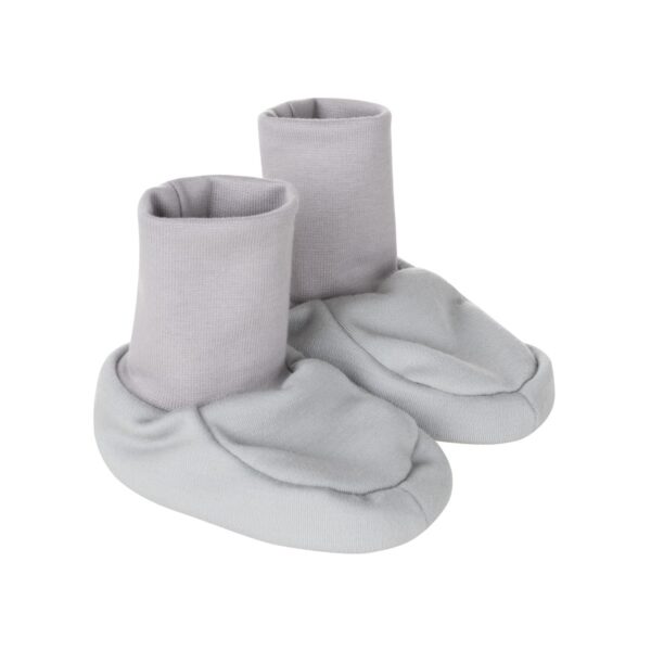 Grey Lined Merino Wool Baby Booties