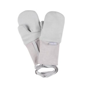 Grey Merino Wool Baby Mittens with Thumb