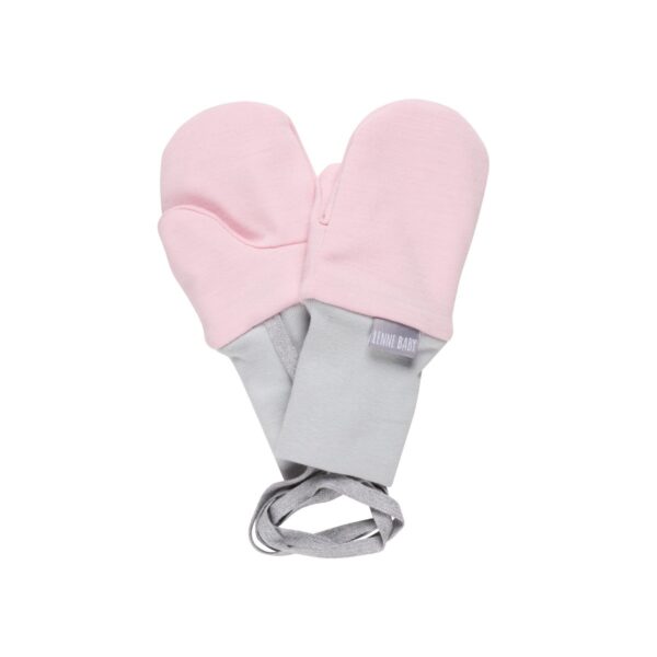 Light Pink Merino Wool Baby Mittens with Thumb