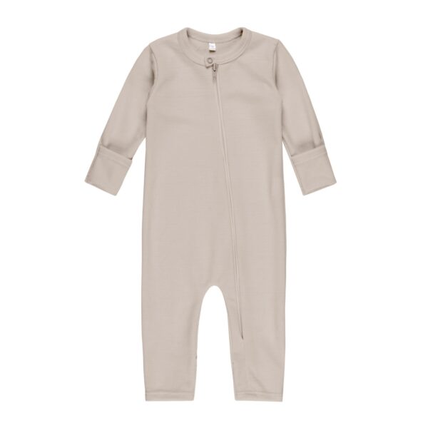 Merino Wool Baby Overall – Beige - Image 2