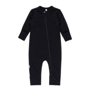 Baby-Overall aus Merinowolle – Schwarz