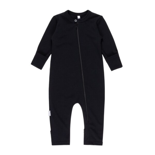 Baby-Overall aus Merinowolle – Schwarz