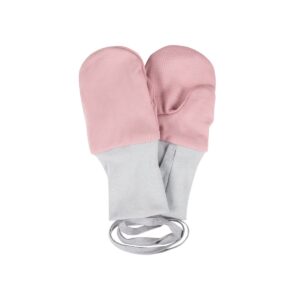 Rosa Merinowolle-Babyfäustlinge mit Daumen