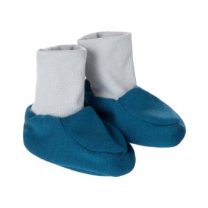 Petrolblaue gefütterte Merino-Wolle Baby-Schühchen