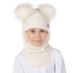 White Warm Balaclava with Merino Wool Lining